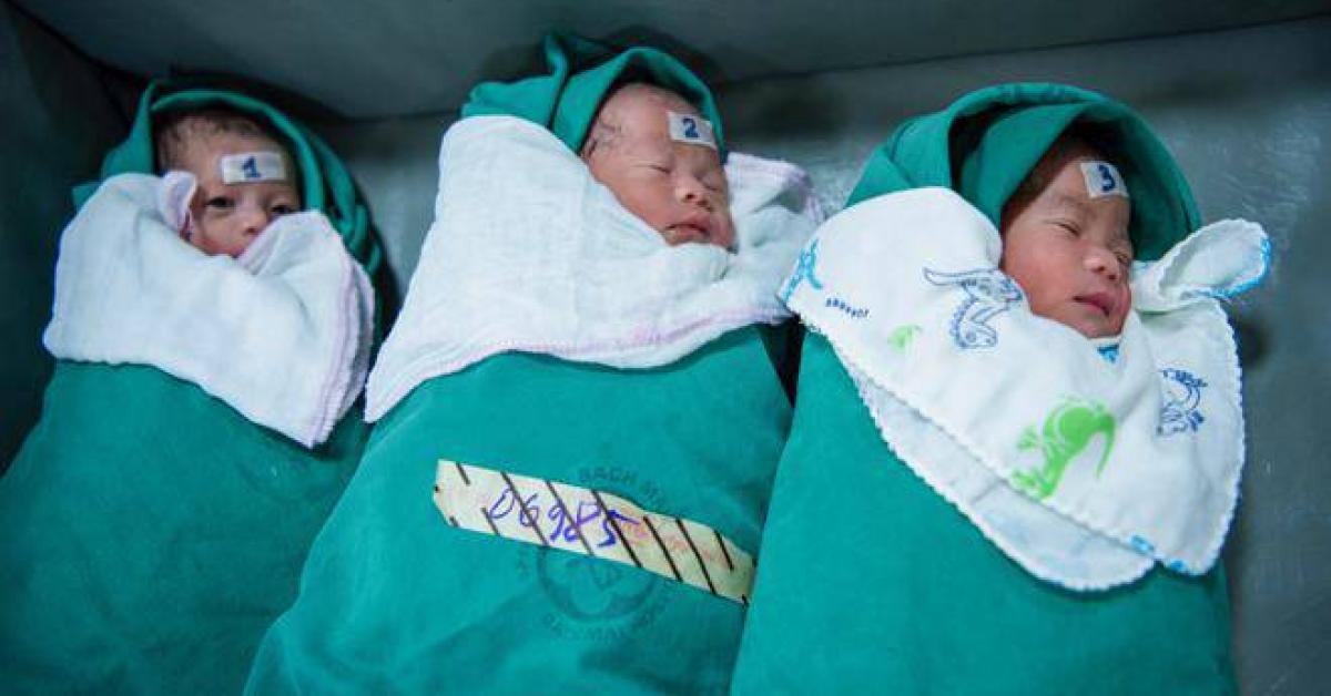 Mang tam thai tự nhiên, mẹ Nam Định sinh 3 con khỏe mạnh, bé nào cũng trên 2,3kg