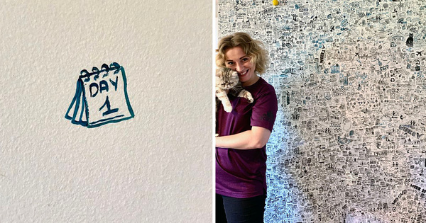 Nữ họa sĩ vẽ nhật ký lên đầy tường khi cách ly, hình ảnh bé xíu xiu mà cái nào cũng có ý nghĩa riêng cả