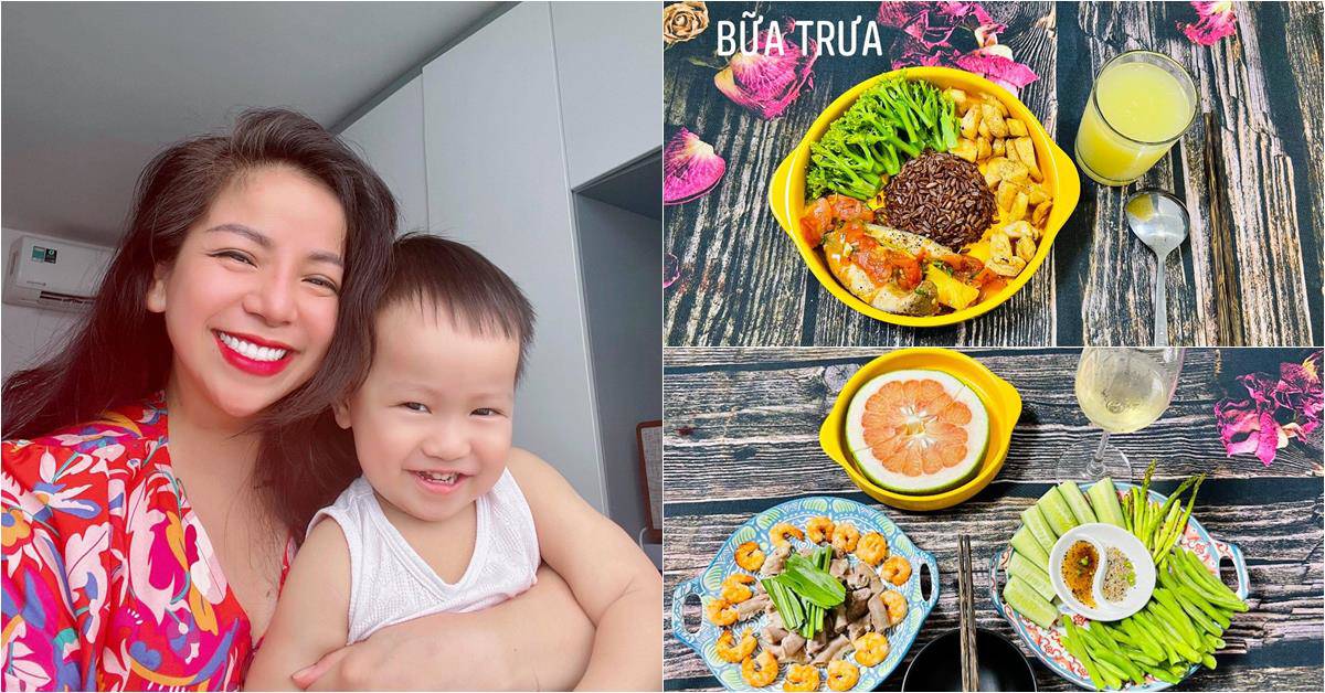 Sao vào bếp: Hậu sinh con với chồng bác sĩ, Minh Chuyên khoe cơm giảm cân đẹp mê