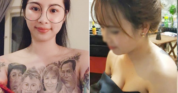 Xăm cả gia đình lên ngực và loạt hình xăm táo bạo của gái Việt