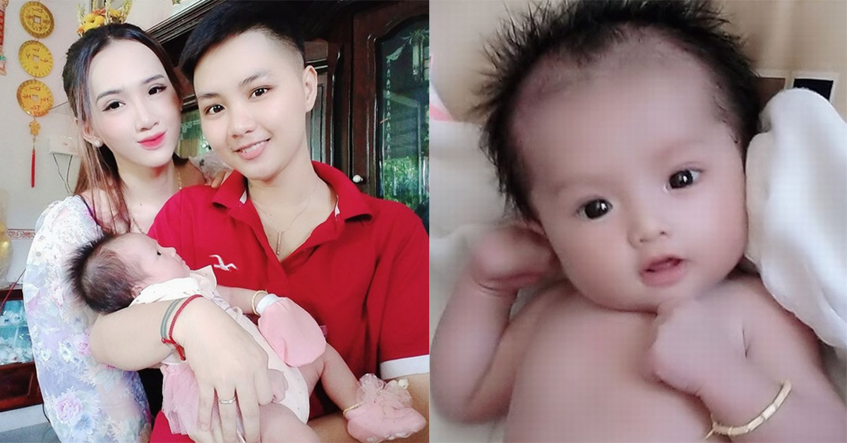 "Người đàn ông" mang bầu đầu tiên ở Việt Nam khoe ảnh đầy tháng con gái bụ bẫm, đáng yêu