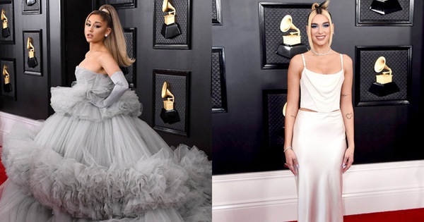 Những bộ cánh đỉnh nhất Grammy 2020 gọi tên váy công chúa của Ariana Grande lẫn set cô đào năm 90 của Dua Lipa